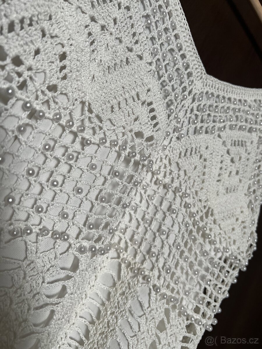 Morris - dáms. nové luxusní tílko s perličkami – XS/S? - 5