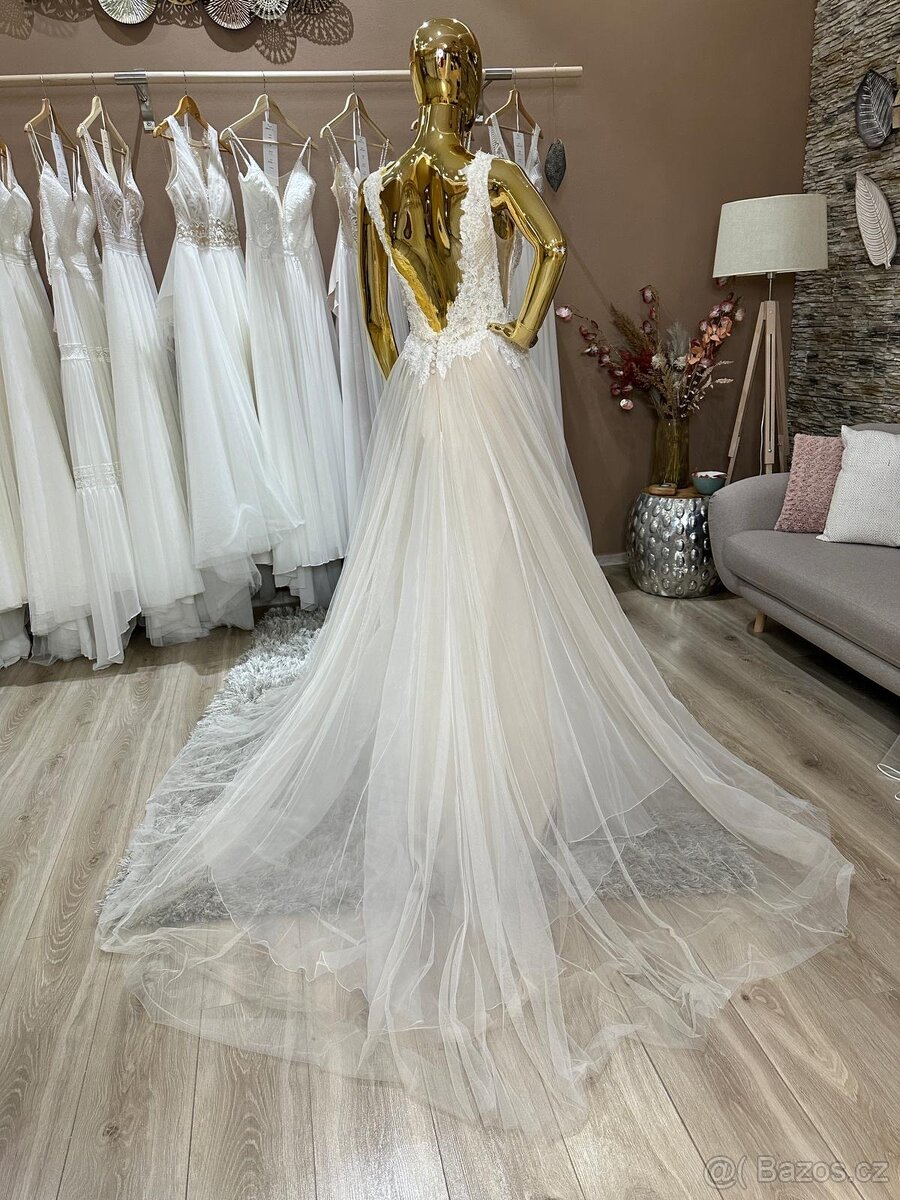 Svatební šaty Ivory/mocca - 5
