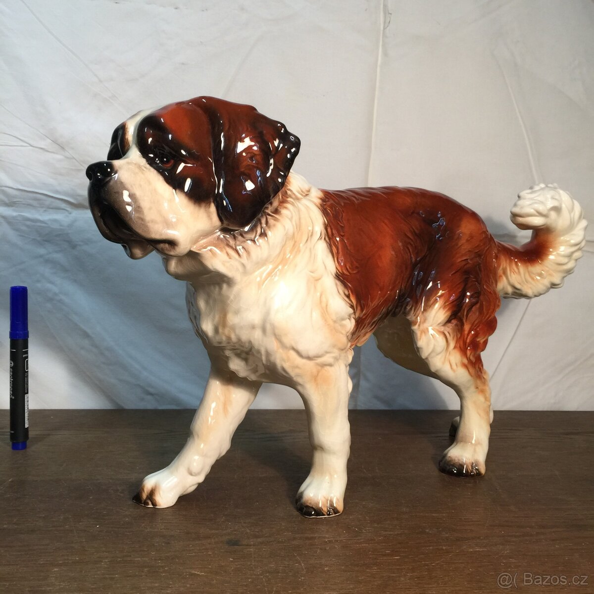 Velká porcelánová socha Bernardýn Goebel - 5