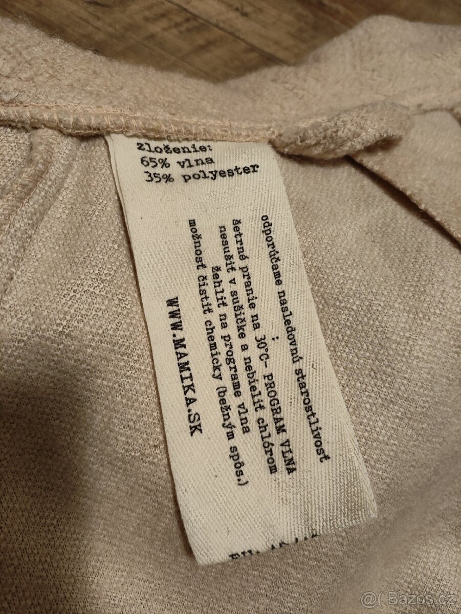 Těhotenský/nosící vlněný kabát od Mamiky - 5