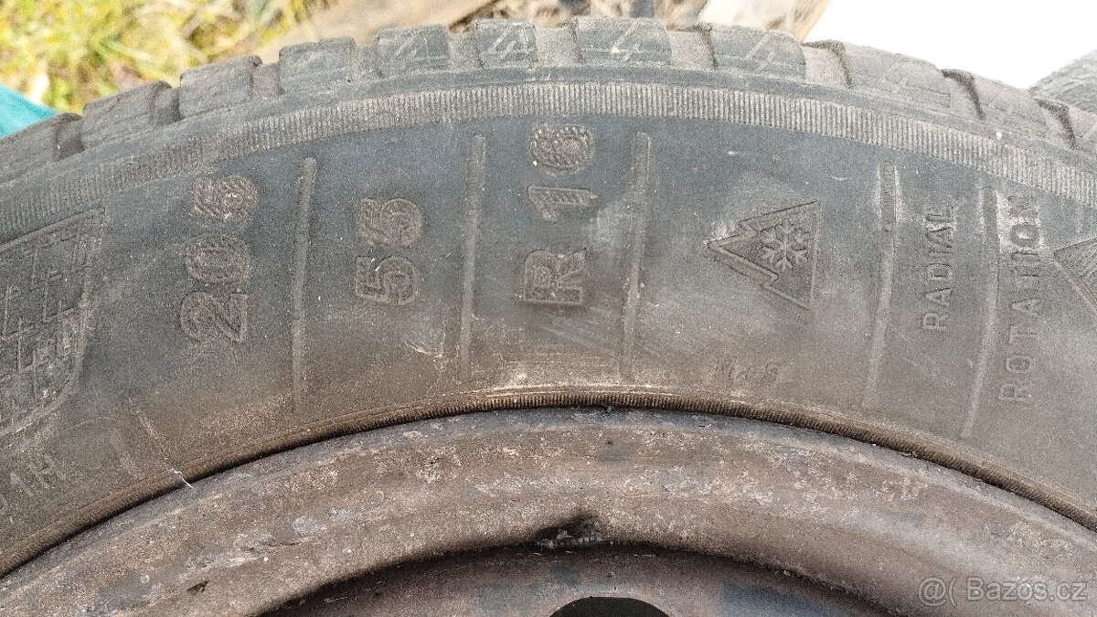 4 ocel.disky 7Jx16 H2 ET45 s celoroč.pneu 205/55 R16 5mm - 5