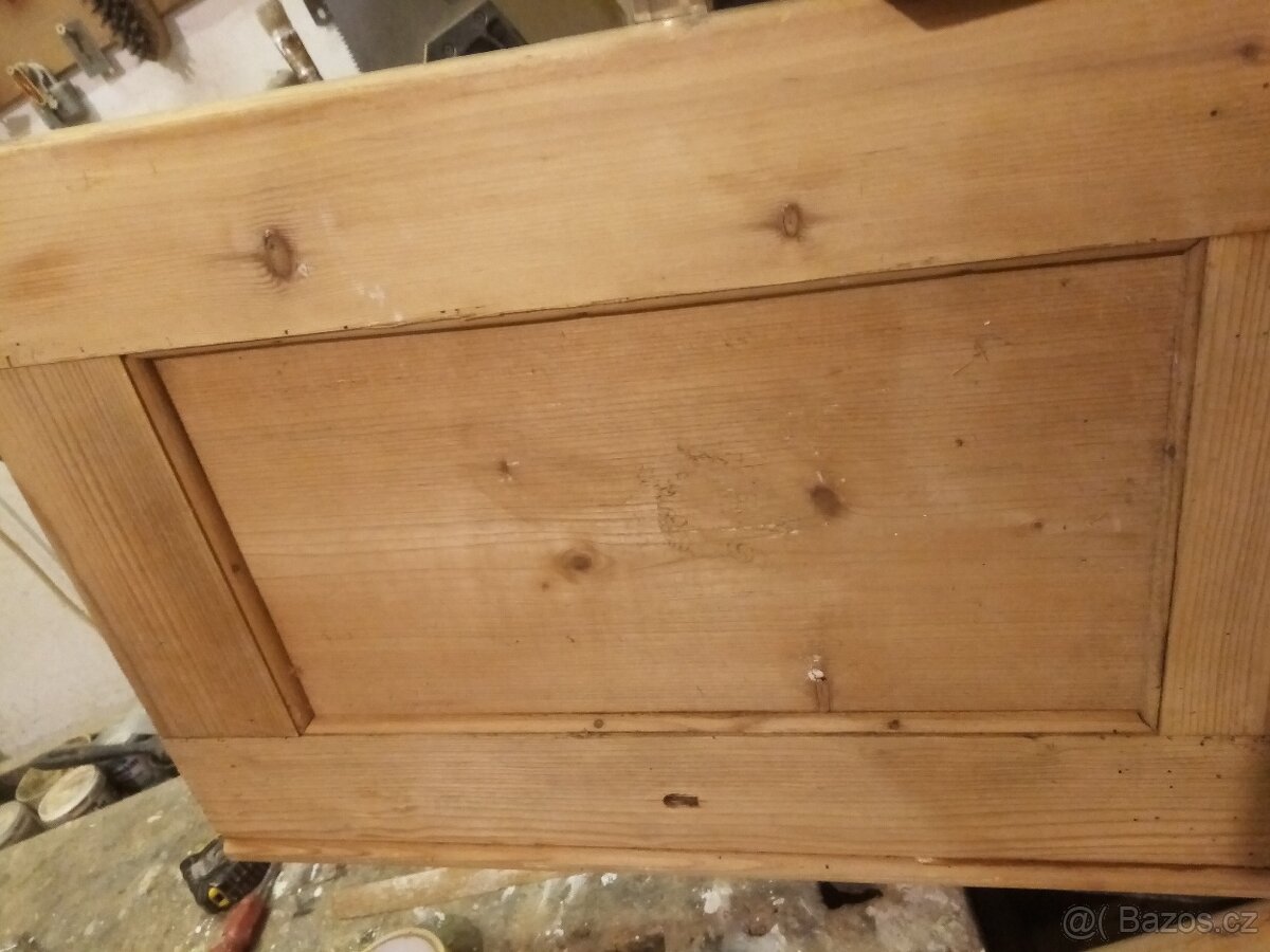 Starožitná selská vitrína, skříň, etažer - 5