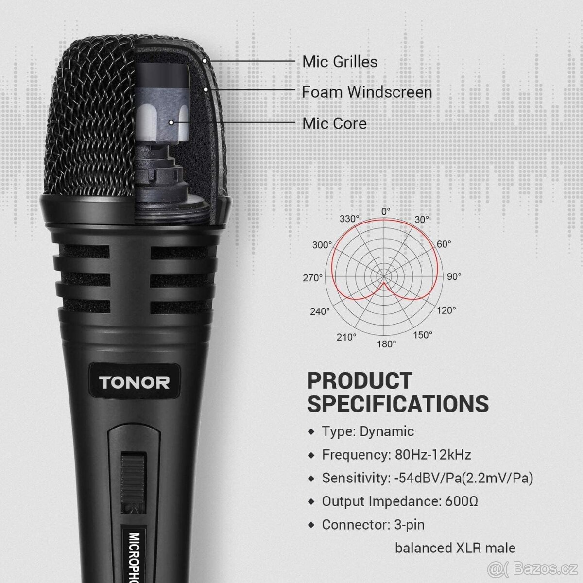 Vokální mikrofon TONOR K1 pro zpěv .cena za 2ks - 5