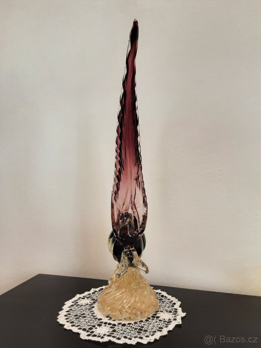 Skleněný bažant - Murano - 5