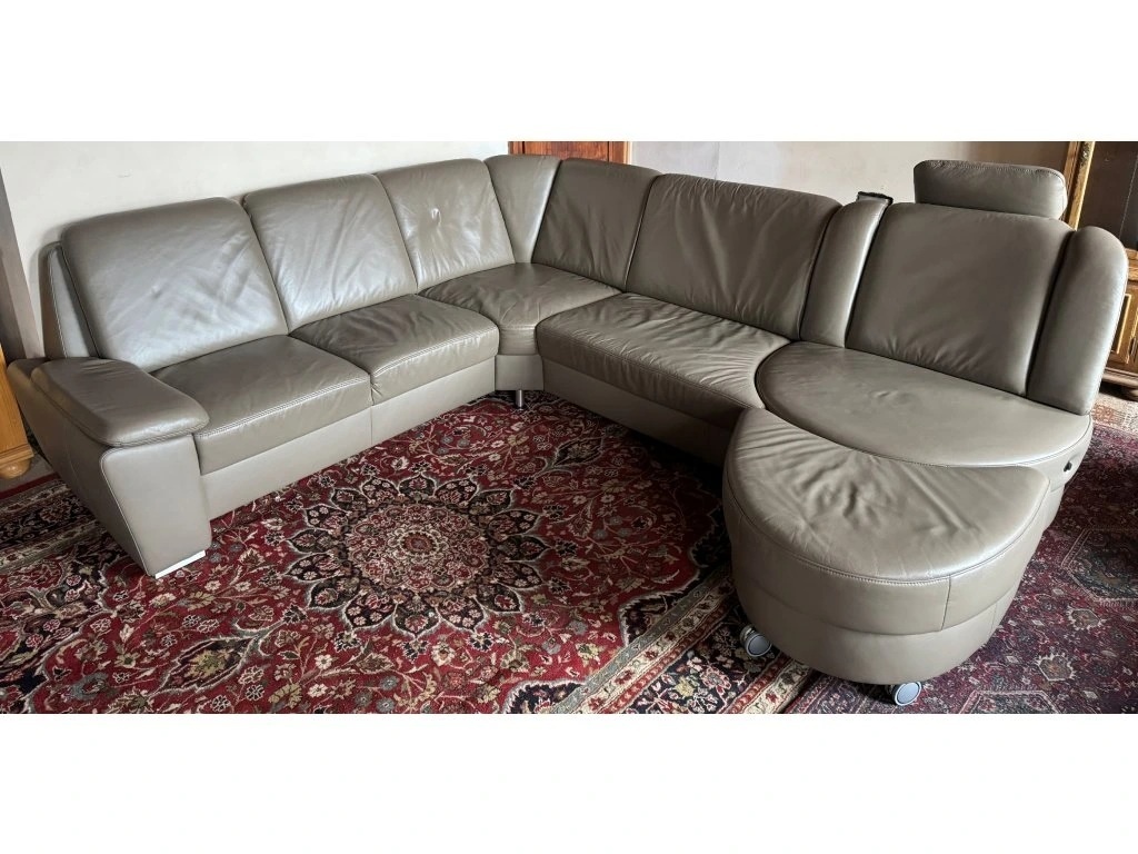 Luxusní rohová kožená sedací souprava, 2971 - 5