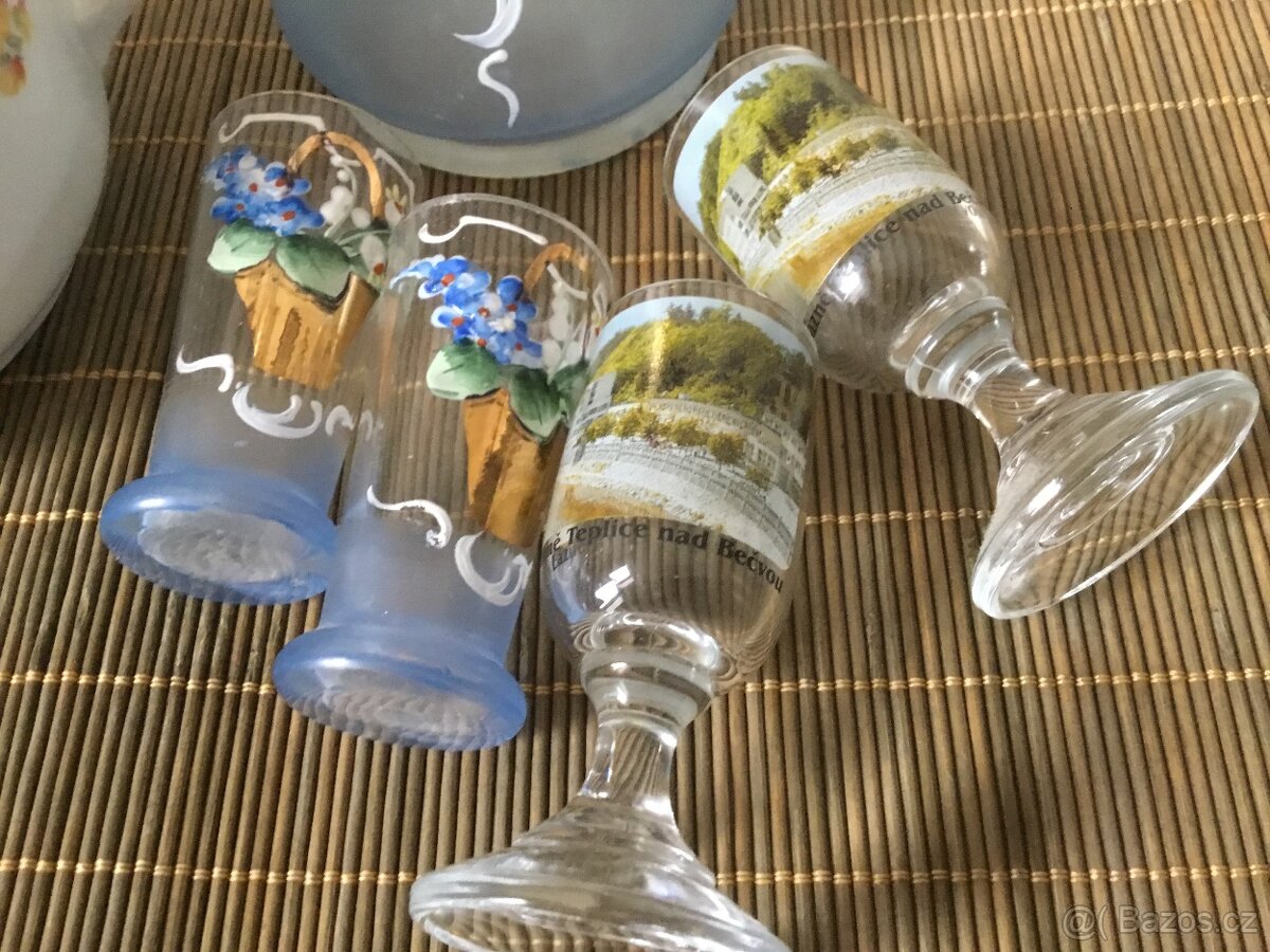 karafa, cukrenka, odlivky, talirek, konvice - 5