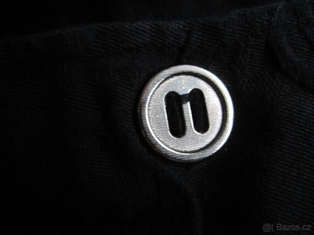 Podzimní černý kabát délka 94 cm, vel. M/L, bavlna, Itálie - 5