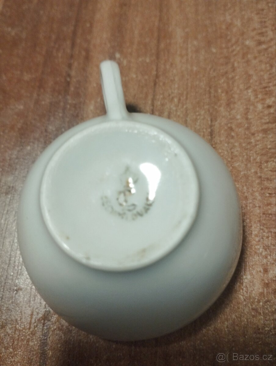 Starý porcelán zdobený, hrnečky vicka - 5