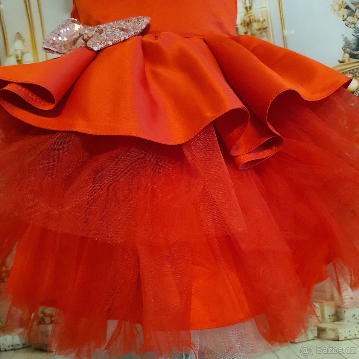 Dětské slavnostní šaty červené - 5