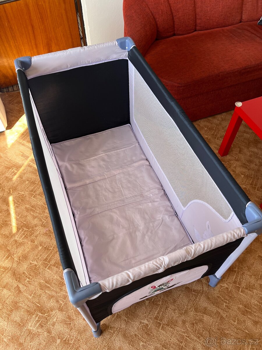 Cestovní postýlka Cosing Adam Zebra šedá - 5