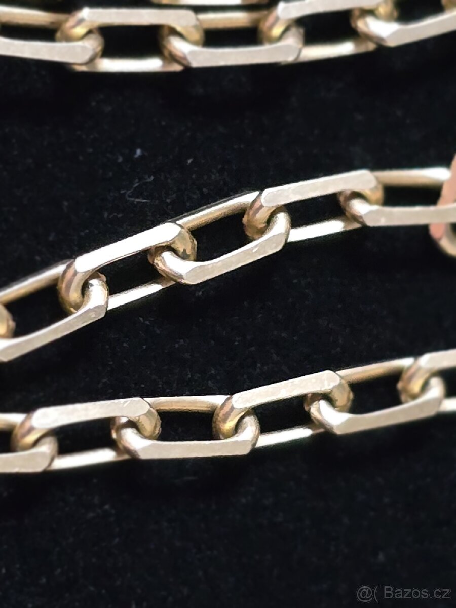 Zlatý řetízek anker pilka s křížkem14k 585/1000 - 5