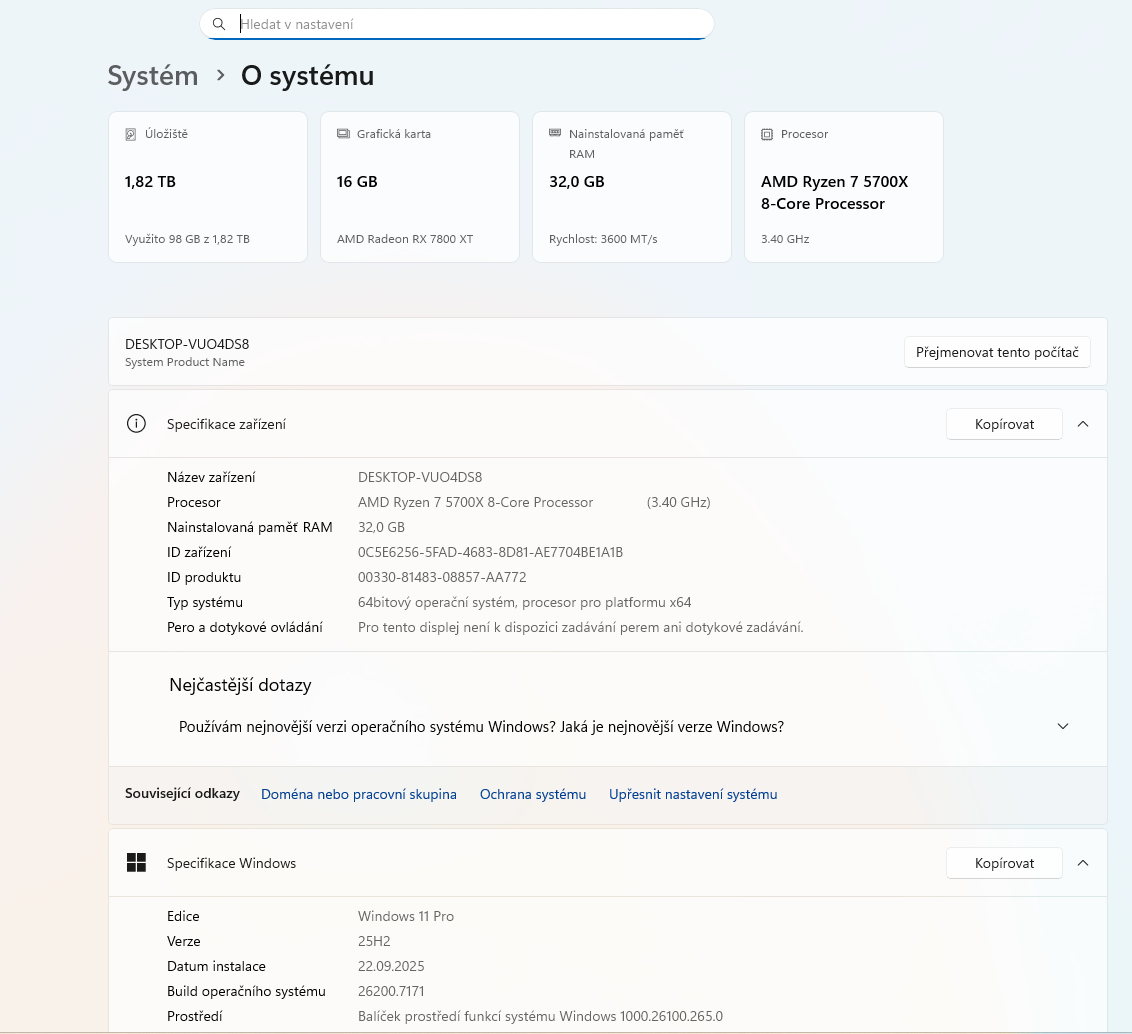 AMD Ryzen 7 5700X+AIO, 32GB RAM, RX 7800XT 16GB, 2TB NVMe - 5