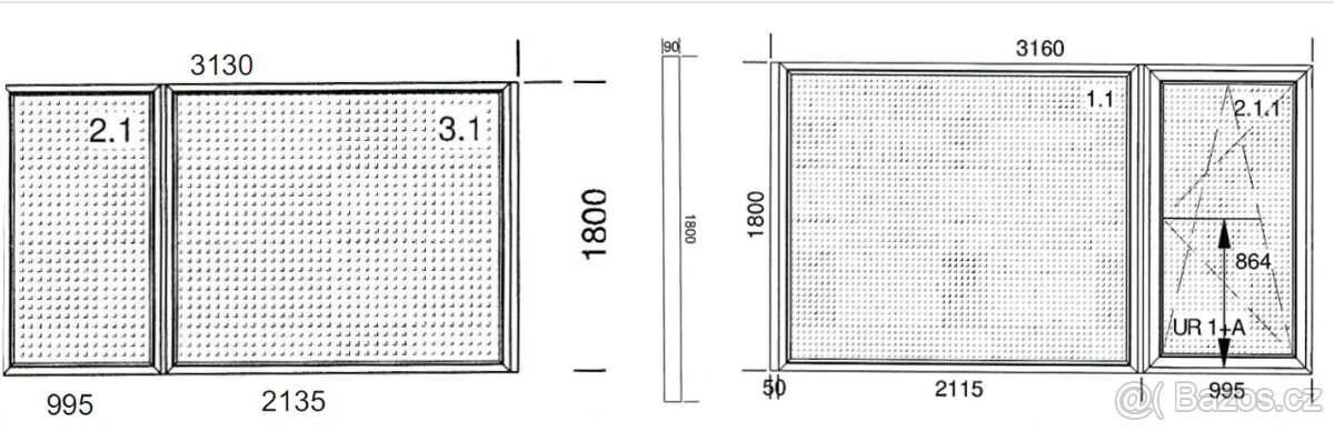 Nová nepoužitá rohová PVC okna - 5