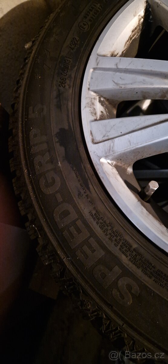 Top kola s pneu VW r16 205/60 + zimni pneu semperit top grip - 5