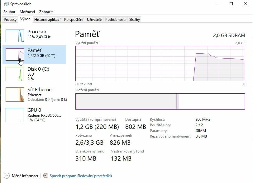 POČÍTAČ 2GB RAM, 240GB SSD, RX550 PENTIUM E6600 - 5