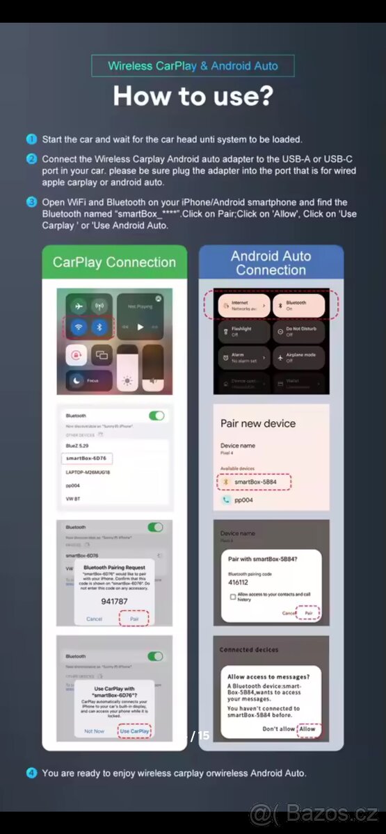 Bezdrátový adaptér CarPlay / Android Auto - 5