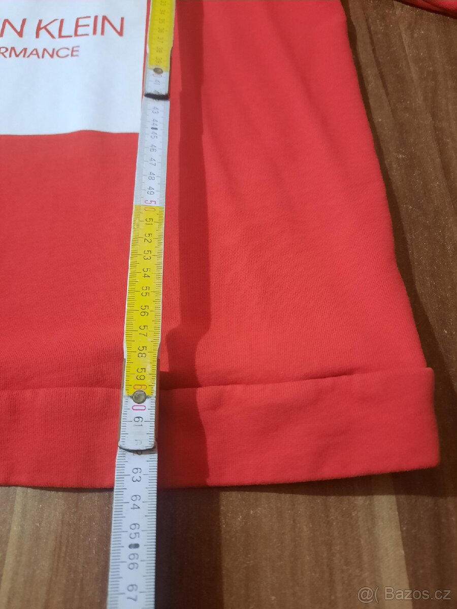 Červená mikina Calvin Klein,v.L, velmi dobry stav - 5