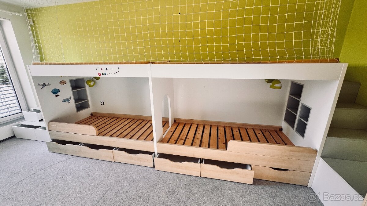 Dětský set (2x postel + schody s úložným prostorem). - 5