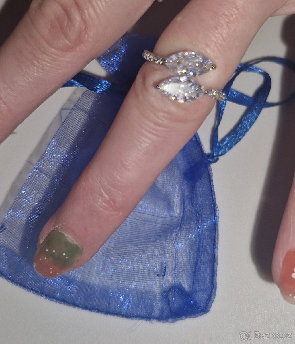 Nový dámský stříbrný nastavitelný prsten prstynek 925 - 5