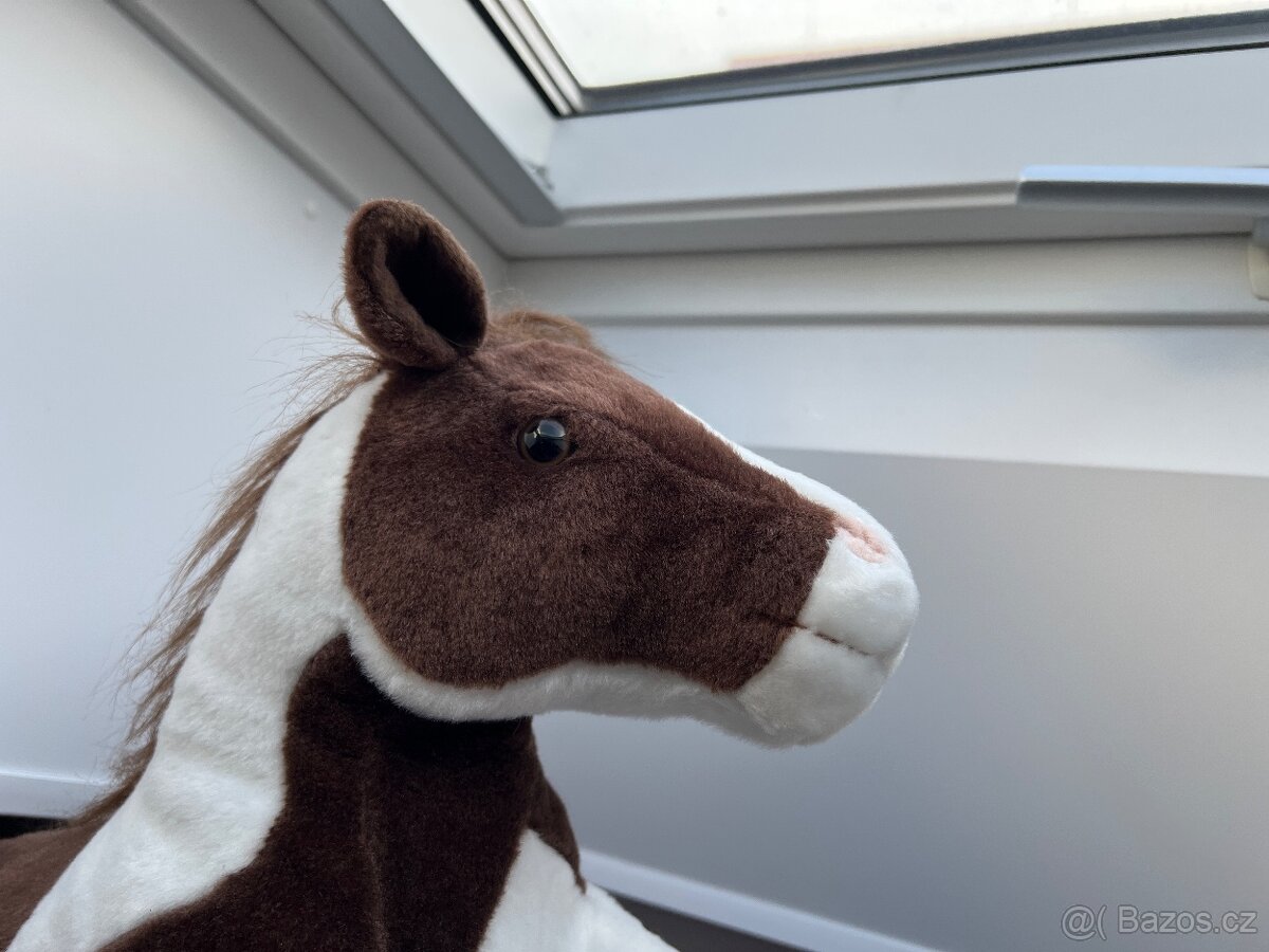 Kůň plyšový ležící, konik - 5