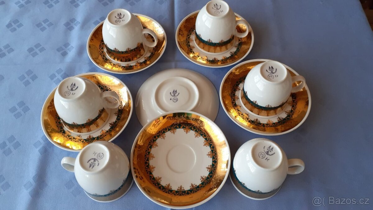 Kávová souprava - zlatozelená - 5