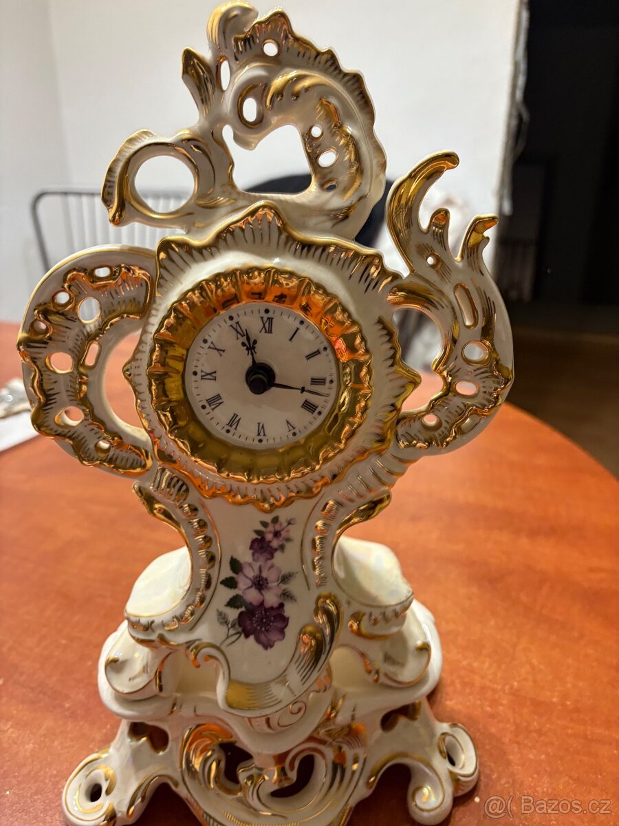 Starožitné porcelánové hodiny - 5