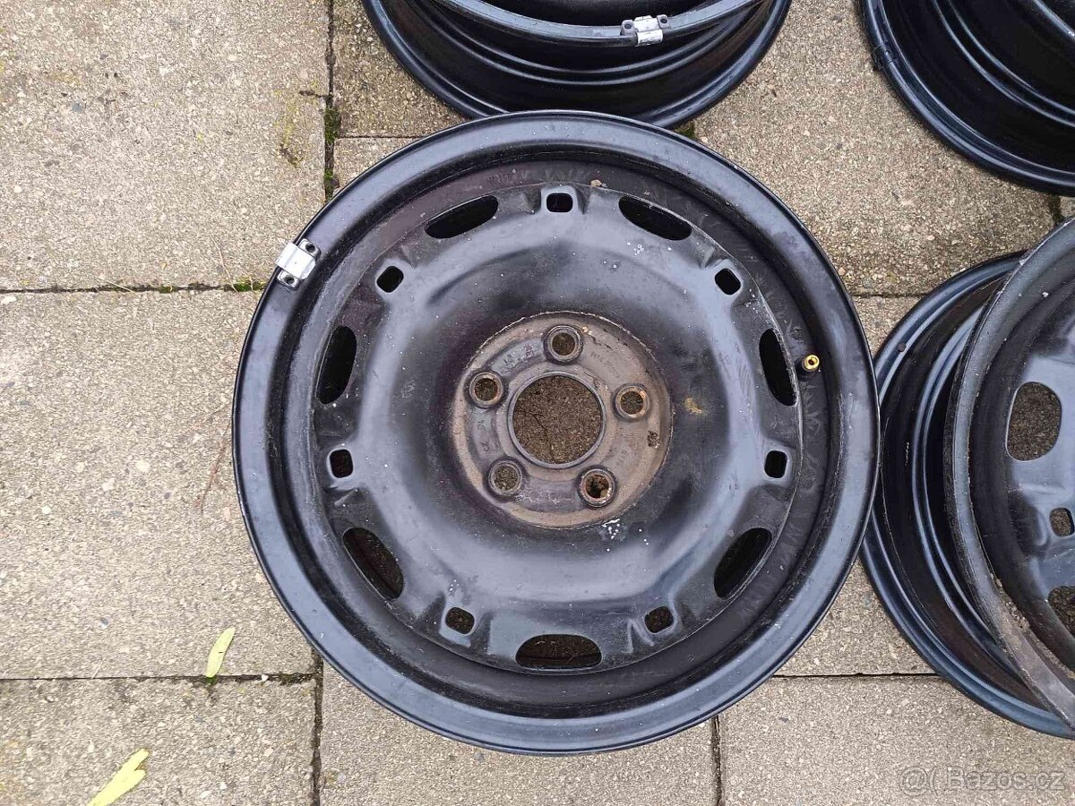 R14 disky plech 5x100, ET35, 5J....Nové - 5