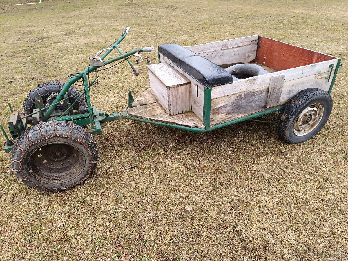 Fréza (malotraktor) bez agregátu + brzděný vozík - 5