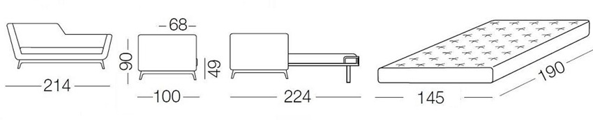 Stylová rozkládací pohovka JEREMIE EXPRES - 5