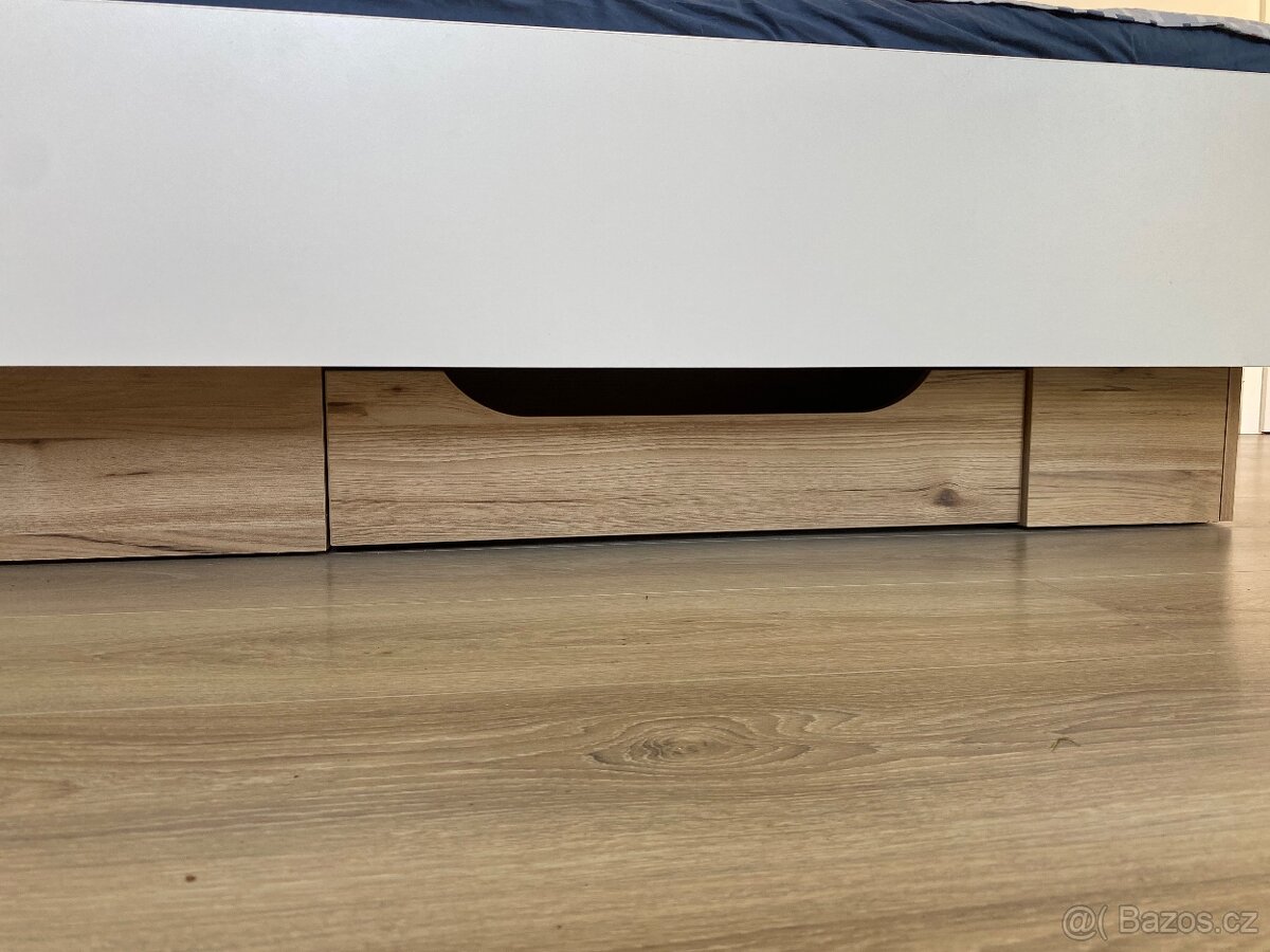 Dřevěná postel 120x200 + MATRACE A ROŠTY - 5