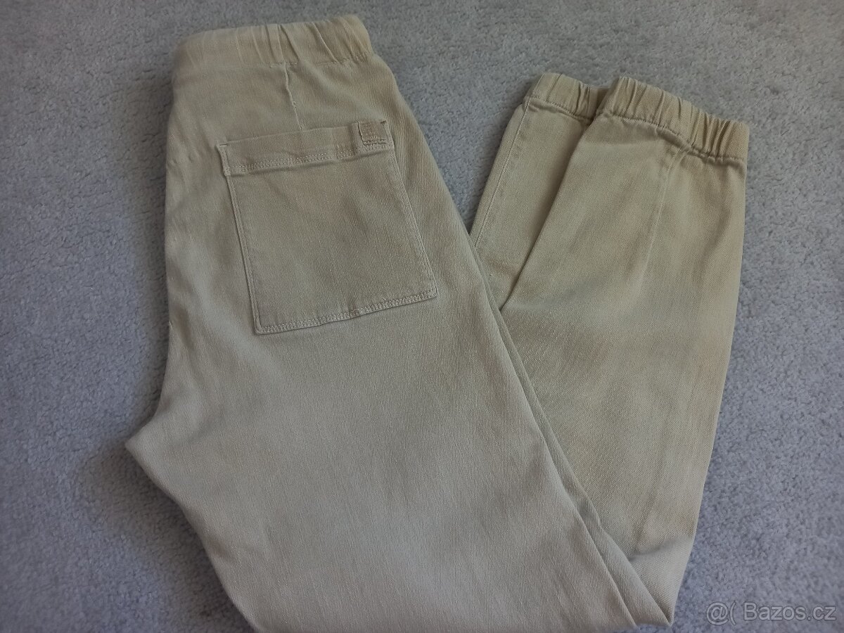 Béžové kalhoty 164 ZARA elasticky pas - 5