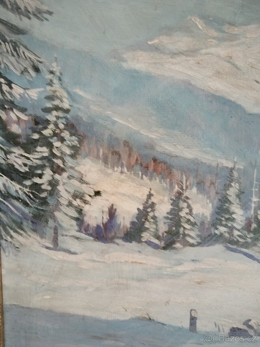 obraz ZIMNÍ ROMANCE, olej, sign. L. Trinkmoc - 5