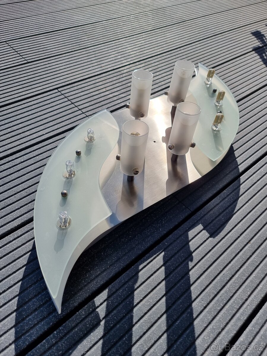 Stropní svítidlo nerez-sklo - 5