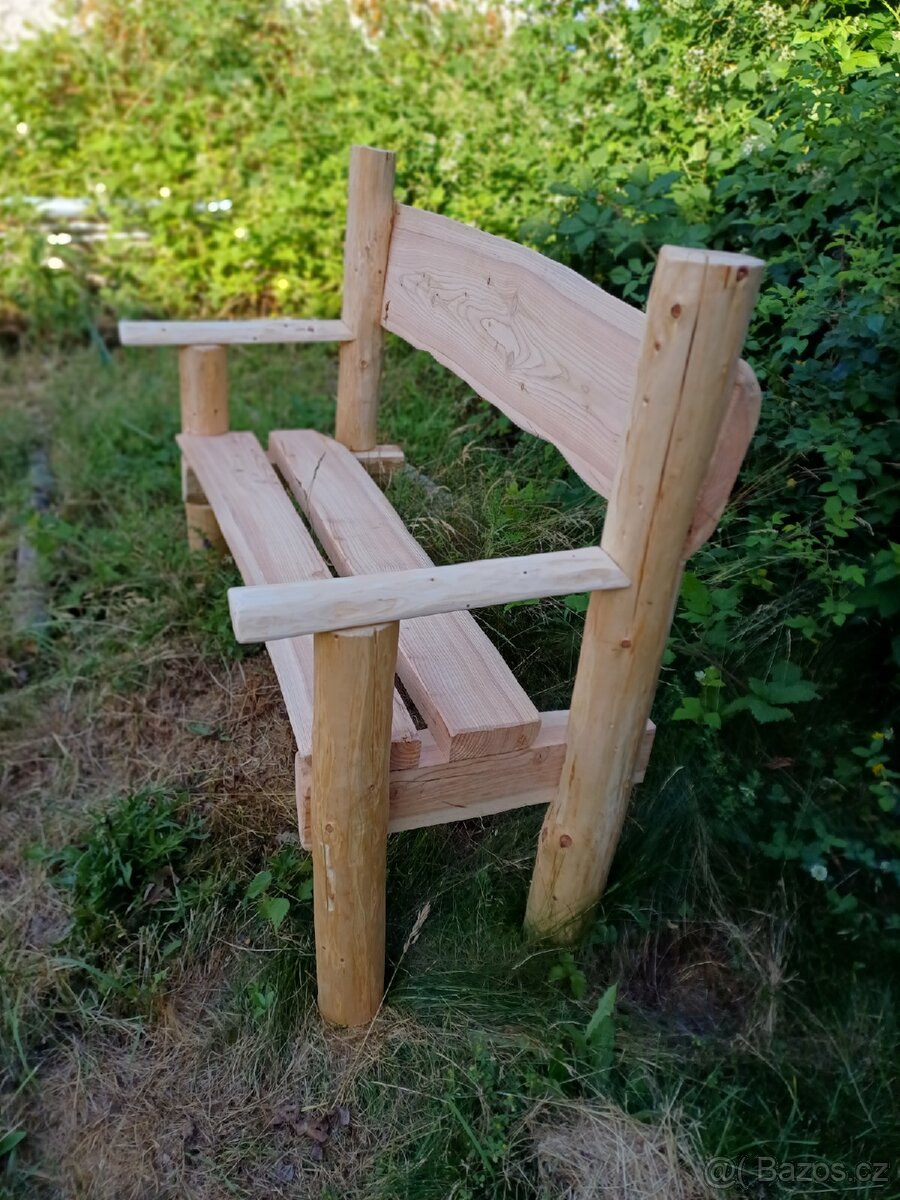 srubová lavice, lavice na zahradu, lavička k ohni - 5