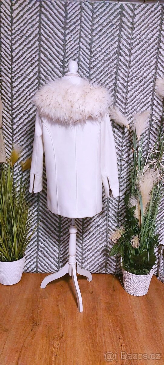 BÍLÝ KABÁTEK - MANGO vel. M + LUXUSNÍ LÍMEC - 5