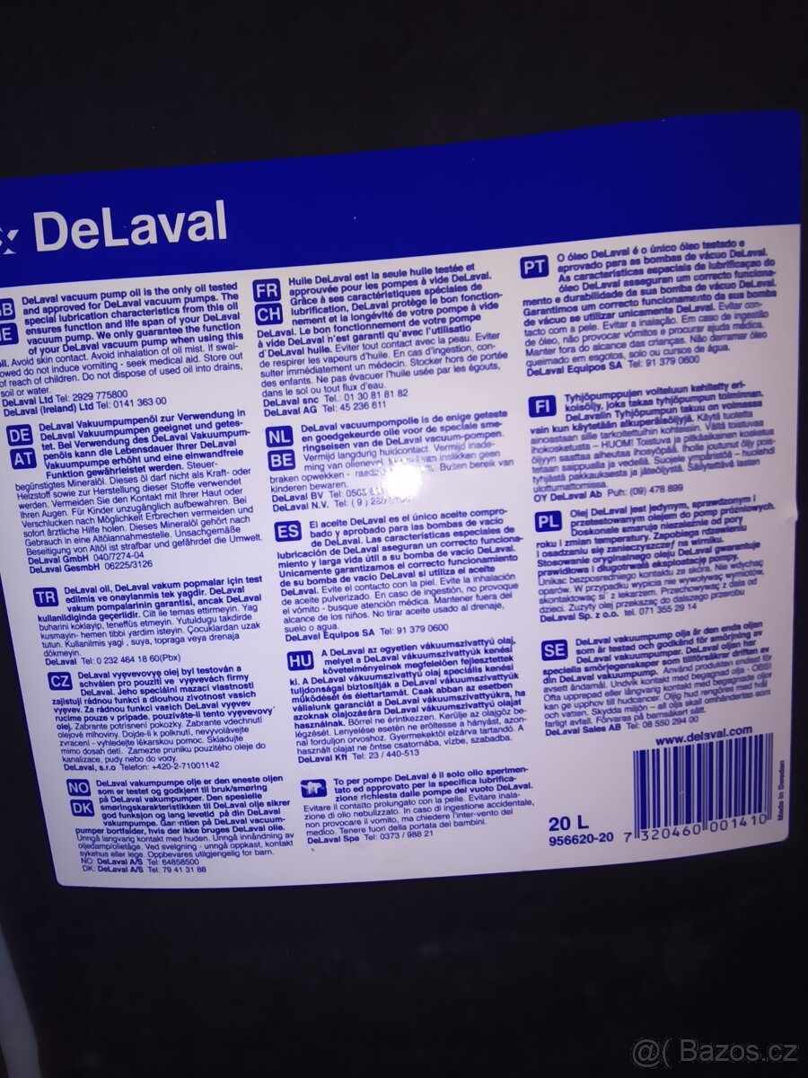 Vývěvový olej DeLaval do vakuové pumpy 20L - 5