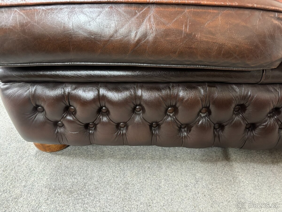 Kožená dvojsedačka Chesterfield - 5