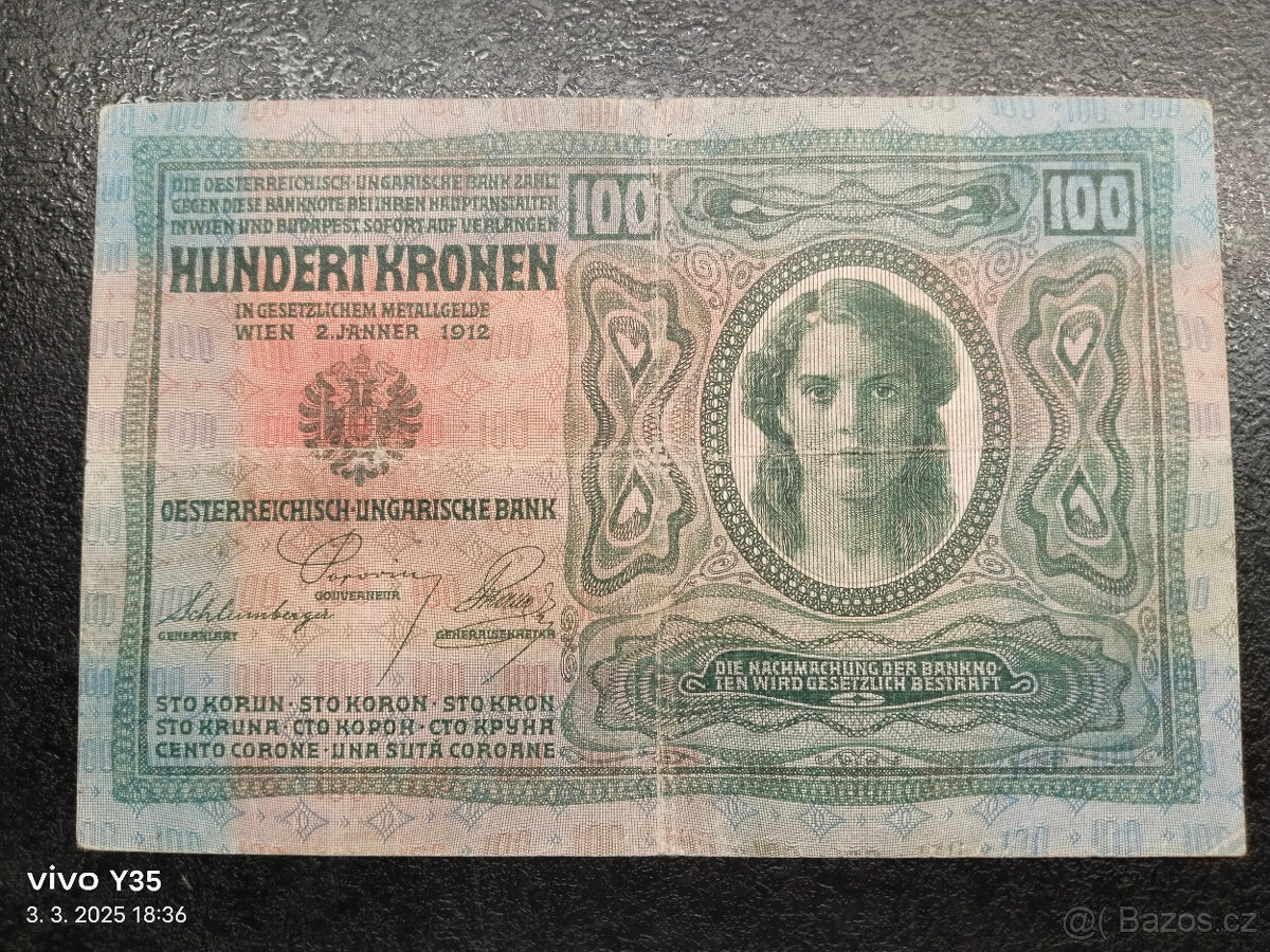 Bankovky 1.republika s prozatimní kolkem Československo - 5