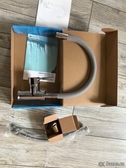 NOVÝ granitový dřez 78x44 cm + flexibilní baterie (Šedý set) - 5