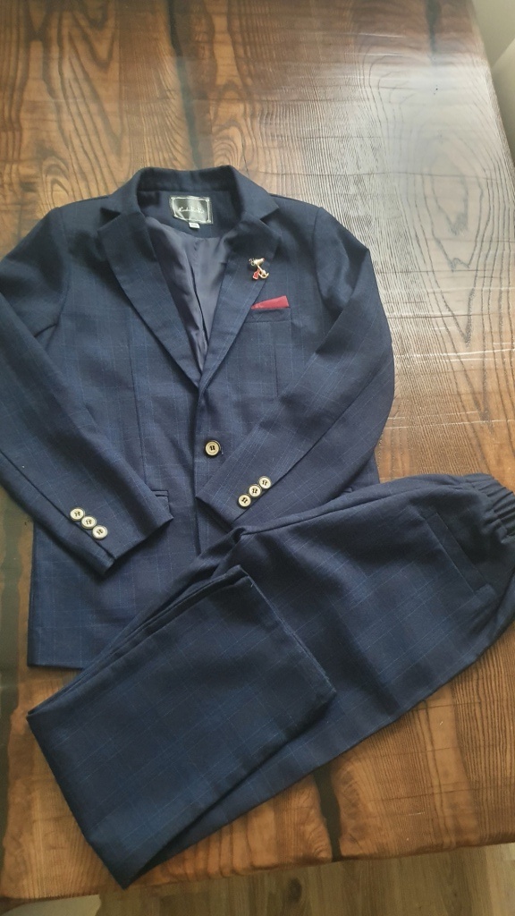 Chlapecký oblek modrý + boty 35 - 5