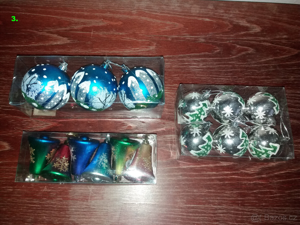 Vánoční stromek umělý + stojan, vánoční baňkky a jiné - 5