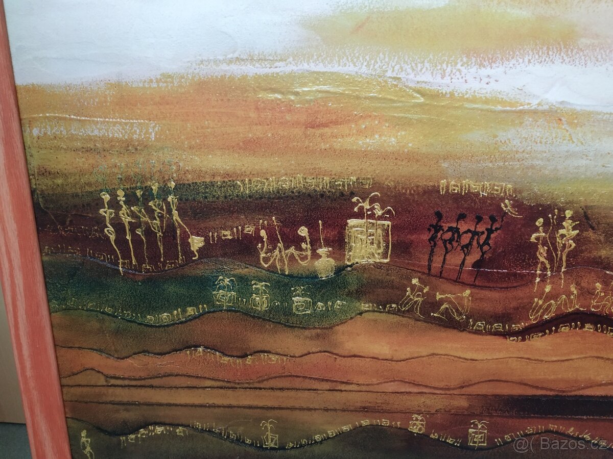 Velký moderní obraz-starý Egypt, 107x57 cm - 5