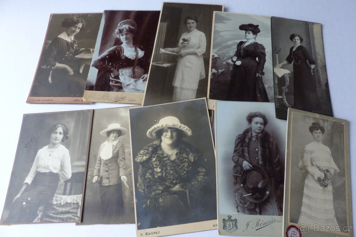 Staré kabinetní fotografie, kabinetky, móda, vojáci, děti... - 5