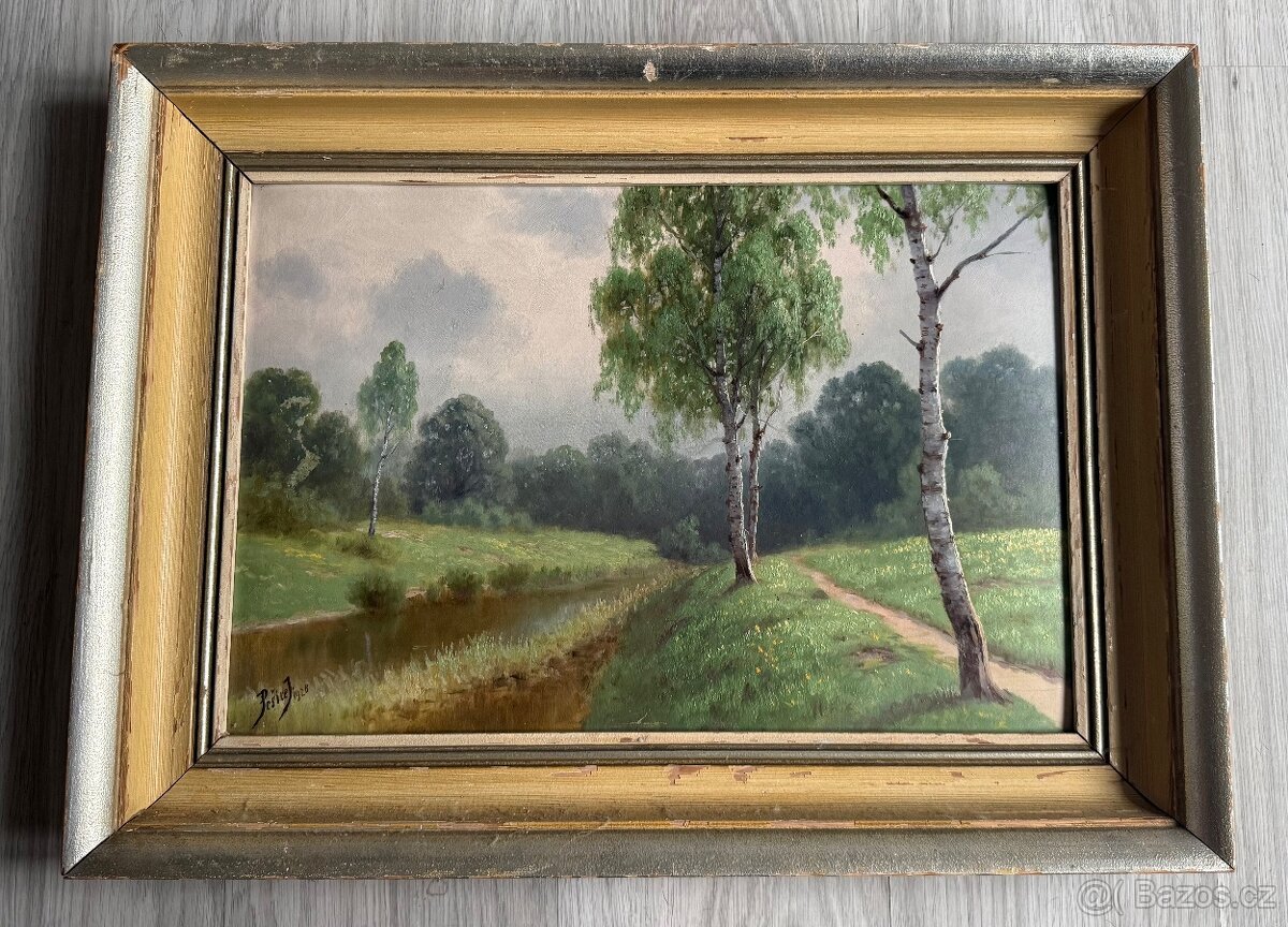 Starý malovaný obraz. Malíř Pešice.J - 5