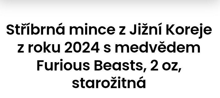 Stříbrná mince medvěd 2 oz - 5