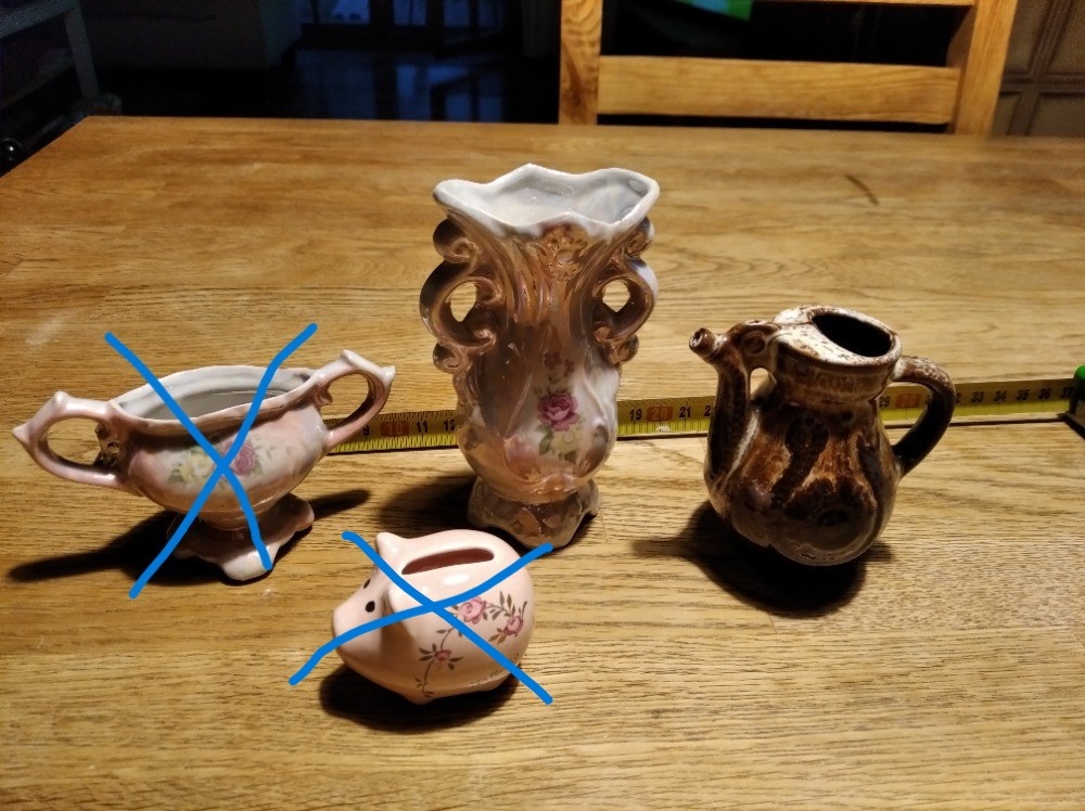 Starý retro keramický džbáneček - 5