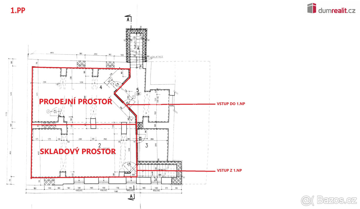 Prodejna + sklad 130m2, centrum, Hodonín - 5