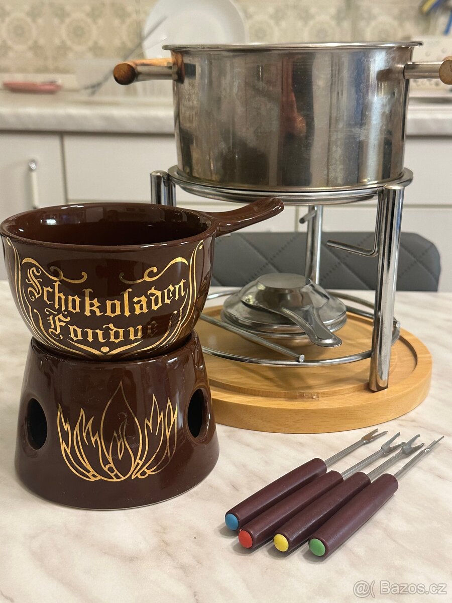 Sada Dvou nádob na fondue sýr a čokoláda, perfektní stav - 5