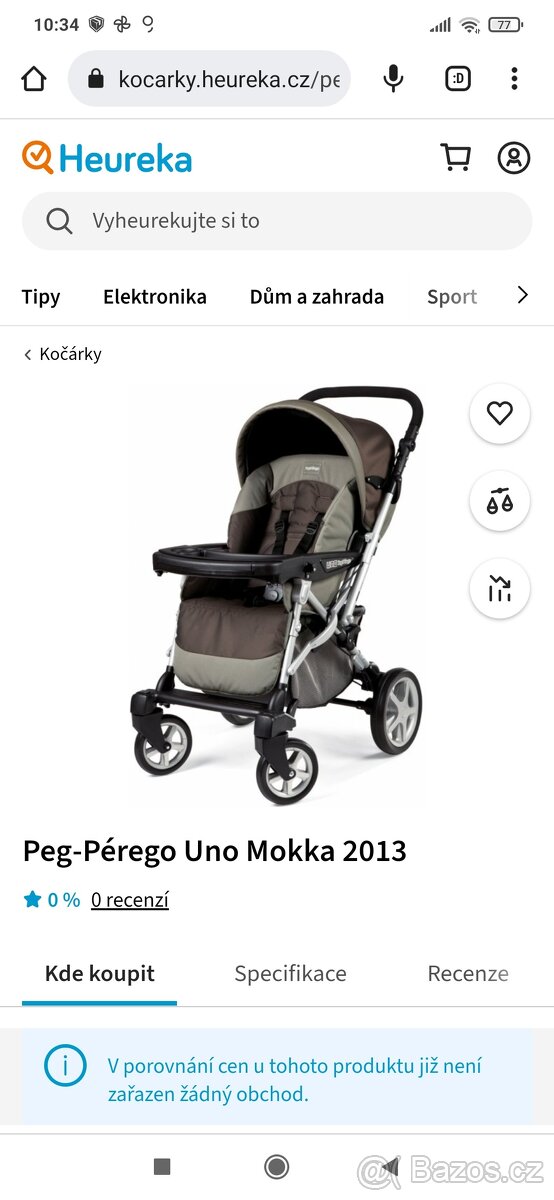 Prodám kočárek Peg Pérego, trojkolka - 5