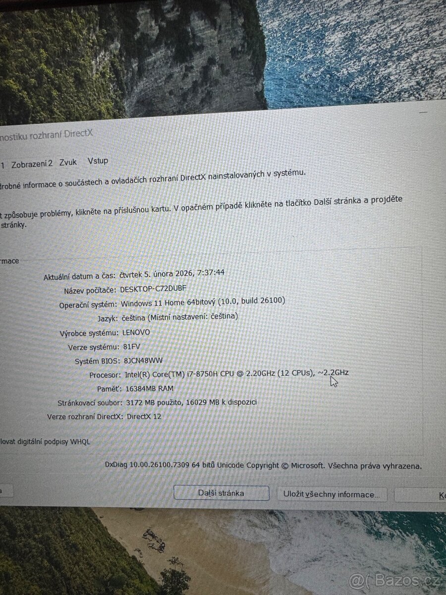Herní notebook Lenovo Legion - 5